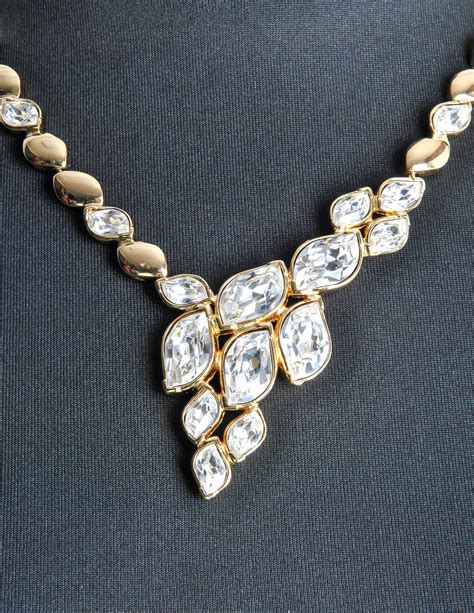 christian dior rhinestone necklace|christian dior costume jewelry necklace.